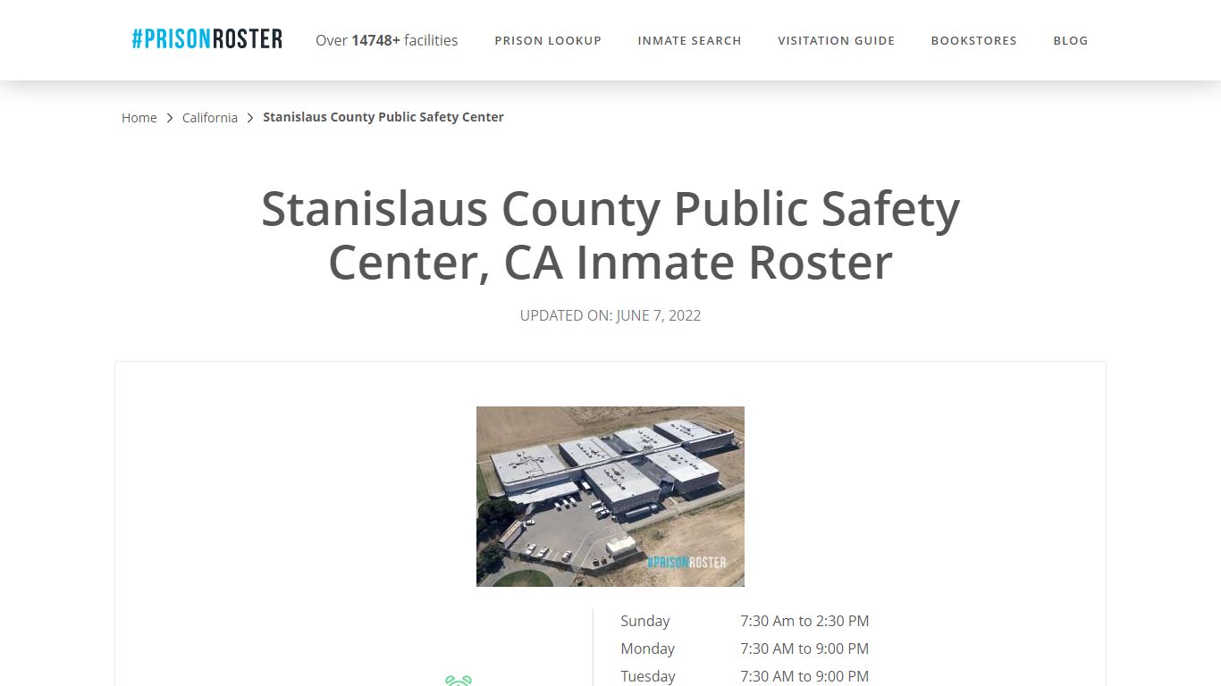 Stanislaus County Public Safety Center, CA Inmate Roster